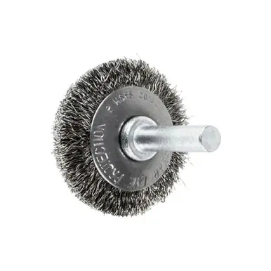PFERD 82870 1-1/2" Mtd Flared Cup Brush .006 SS Wire, 1/4" Shank (10pk)