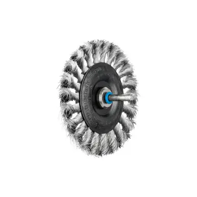 PFERD 82922 4" Shank Mtd Knot Wheel Brush .014 SS Wire, 1/4" Shank (10pk)