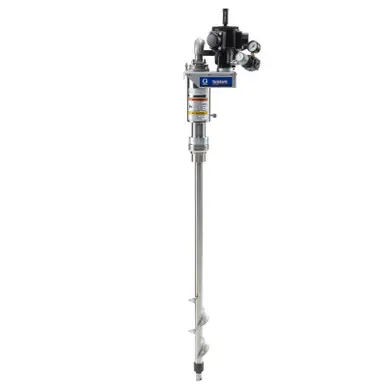 GRACO 25C532 - Twistork Helix Mixer w/ Suction Feature, Stainless Steel, Bung Mount, Belt Drive