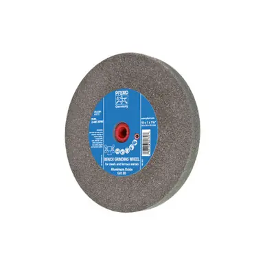 PFERD 61772 10" x 1-1/4" Vitrified Bench Wheel 1-1/4" A.H., Aluminum Oxide, 80 Grit