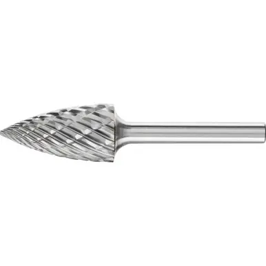 PFERD 24838 Carbide Bur, Tree Shape Pointed, STEEL Cut 5/8" x 1" x 1/4" Shank