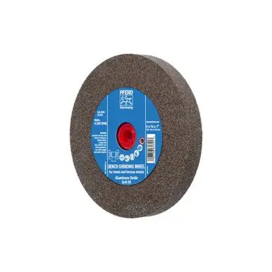 PFERD 61741 6" x 3/4" Vitrified Bench Wheel 1" A.H., Aluminum Oxide, 60 Grit
