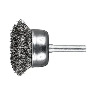 PFERD 82836 1-3/4" Crimped Shank Mtd Cup Brush .012 SS Wire, 1/4" Shank (10pk)