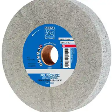 PFERD 48207 6" x 1" Convolute Wheel 1" A.H. - SiC Fine (H) 9SF