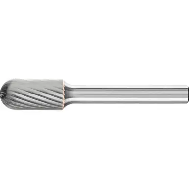 PFERD 24421 Carbide Bur, Cylind. Radius End, SGL Cut 3/8" x 3/4" x 1/4" Shank