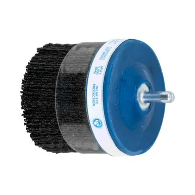 PFERD 84281 3" x 1/4 Shank Mtd M-BRAD Cup Brush Round Filament, .040 Ceramic Ox. 120 Grit