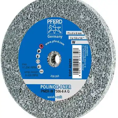 PFERD 48291 3" x 1/4" Unitized Wheel 1/4" A.H., A/O Coarse (W) 8AM (5pk)