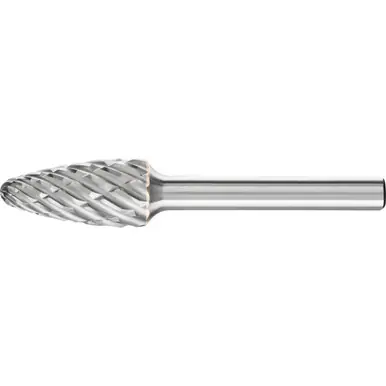 PFERD 24728 Carbide Bur - Tree Shape, STEEL Cut 1/2" x 1" x 1/4" Shank - SF-5
