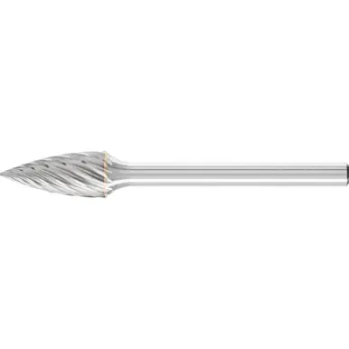 PFERD 23387 Carbide Bur, Tree Shape Pointed, INOX Cut 1/4" x 1/2" x 1/8" Shank