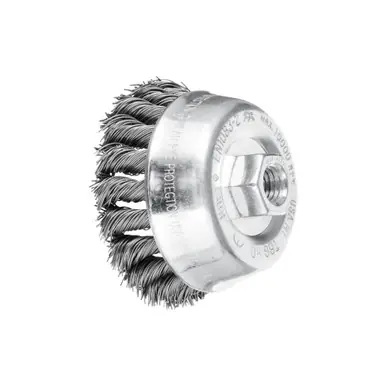 PFERD 82232 3-1/2" Knot Wire Cup Brush .020 CS Wire, 5/8-11 Thread (ext.)