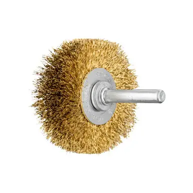PFERD 82953 2" Crimped Shank Mtd Wheel Brush .008 Brass Wire, 1/4" Shank WF/HD (10pk)