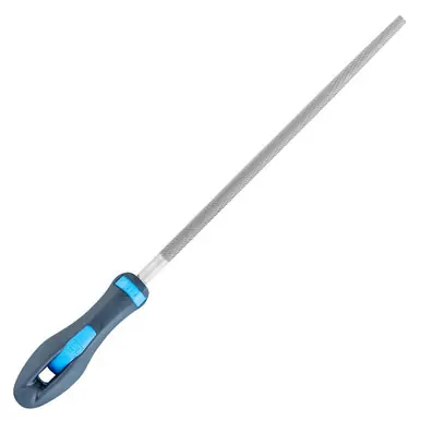 PFERD 11073P 12" Round File - DIY Packaged Bastard Cut w/ Handle