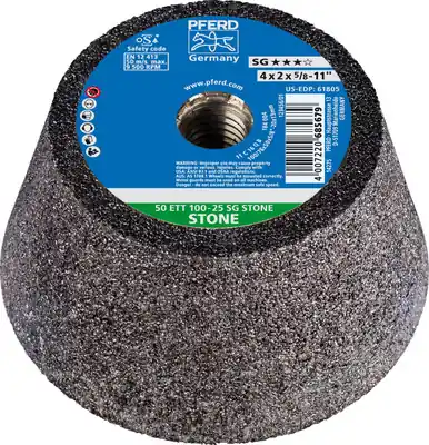 PFERD 61805 4" Flaring Cup Wheel, 5/8-11 Thd. T11 Silicon Carbide - Steel Back (2pk)