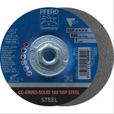 PFERD 61174 7" CC-Grind Solid - 5/8"-11 Thread - SGP Steel Victograin (10pk)