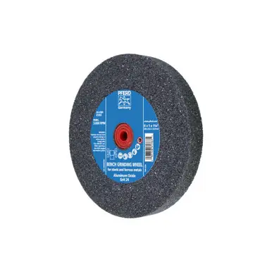 PFERD 61763 8" x 1" Vitrified Bench Wheel 1-1/4" A.H., Aluminum Oxide, 24 Grit