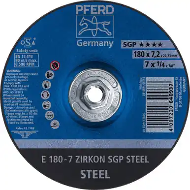 PFERD 61563 7" x 1/4" Grinding Wheel 5/8-11 Thd. ZA 24 R SGP - Type 27 (10pk)