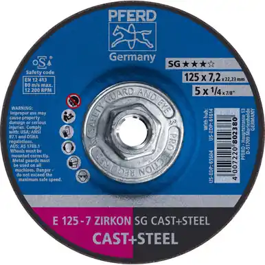 PFERD 61614 5" x 1/4" Grinding Wheel 5/8-11 Thd. ZA 30 S SG - Type 27 (10pk)