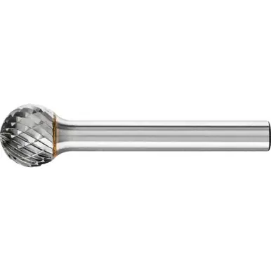 PFERD 22244 TOUGH Carbide Bur, Ball Shape DBL Cut 3R, 1/2" x 7/16" x 1/4" Shank
