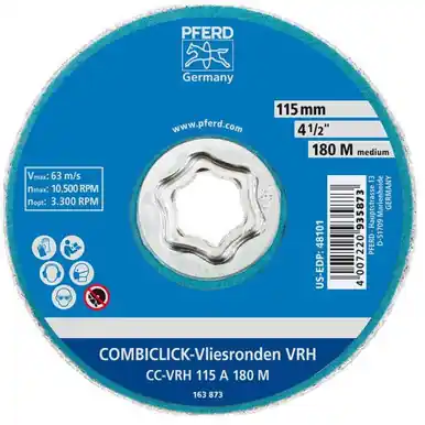 PFERD 48101 COMBICLICK Surface Conditioning Disc 4-1/2" Aluminum Oxide, Medium Grade (10pk)