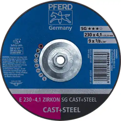 PFERD 63258 9" x 1/8" Pipeline Wheel 5/8-11 Thd. ZA 30 S SG-PIPE (10pk)