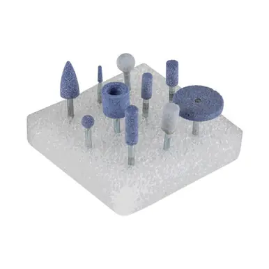 PFERD 39002 10 Piece Mounted Point Set Ceramic Grain, 1/8" Shank, 80 Grit