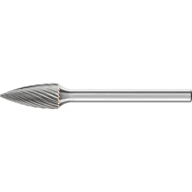 PFERD 23392 Carbide Bur, Tree Shape Pointed, DBL Cut 3/16" x 1/2" x 1/8" Shank