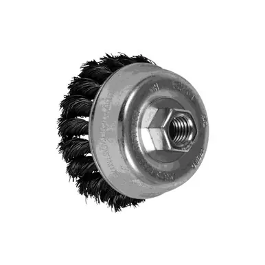 PFERD 82231 3-1/2" Knot Wire Cup Brush .014 CS Wire, 5/8-11 Thread (ext.)