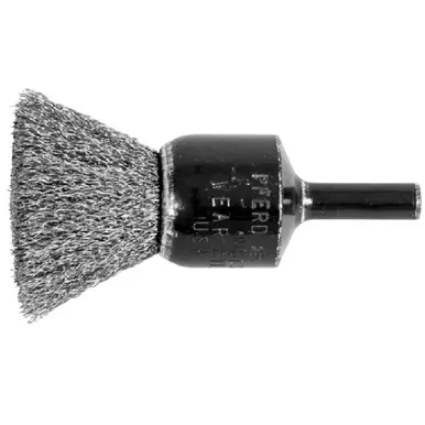 PFERD 82986 3/4" Crimped Wire End Brush .006 SS Wire, 1/4" Shank (10pk)