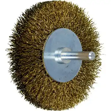 PFERD 82954 3" Crimped Shank Mtd Wheel Brush .012 Brass Wire, 1/4" Shank WF/HD (10pk)