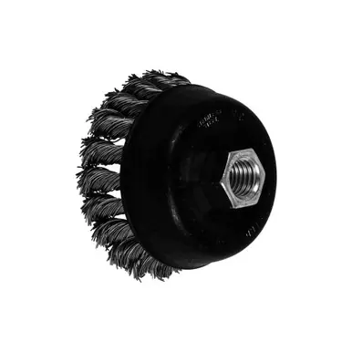 PFERD 82342 3-1/2" Knot Wire Cup Brush .020 SS Wire, 5/8-11 Thread (ext.)