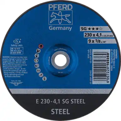 PFERD 63402 9" x 1/8" Pipeline Wheel 7/8" AH A 24 R SG-PIPE Type 27 (10pk)