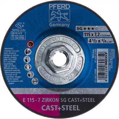 PFERD 61603 4-1/2" x 1/4" Grinding Wheel 5/8-11 Thd. ZA 30 S SG Type 27 (10pk)