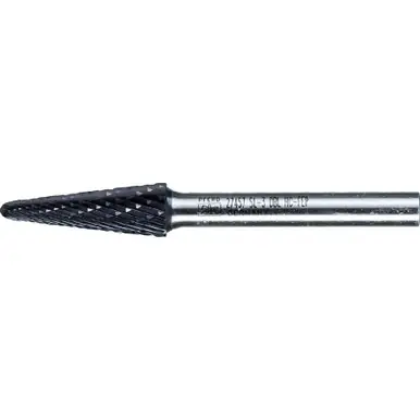 PFERD 27457 HICOAT Bur - 14° Taper, DBL Cut 3/8" x 1-1/16" x 1/4" Shank - SL-3, HC-NFE Coating