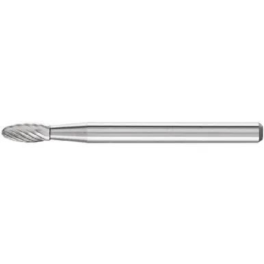 PFERD 23401 Carbide Bur - Flame Shape, SGL Cut 1/8" x 1/4" x 1/8" Shank - SH-41