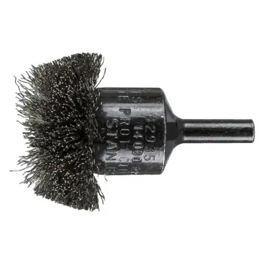 PFERD 82935 1-1/2" Circular Mounted End Brush .008 SS Wire, 1/4" Shank (10pk)
