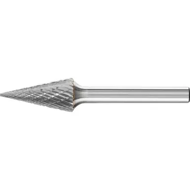 PFERD 25242 Carbide Bur - Cone (Pointed), DBL Cut 1/2" x 1" x 1/4" Shank - SM-5