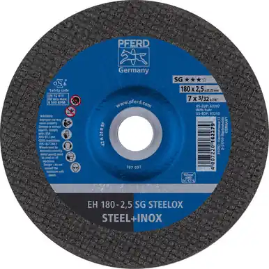 PFERD 63207 7" x 3/32" Cut-Off Wheel, 7/8" AH A 24 R SG-INOX - Type 27 (25pk)