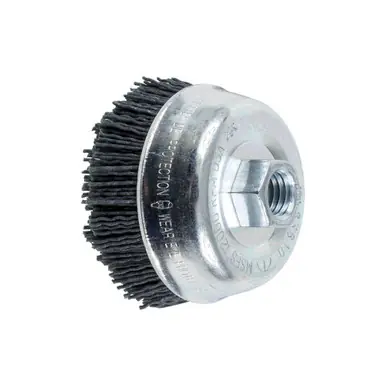 PFERD 83810 3-1/2" M-BRAD Nylon Abrasive Cup Brush 5/8-11 Thread .040 SiC, 120 Grit