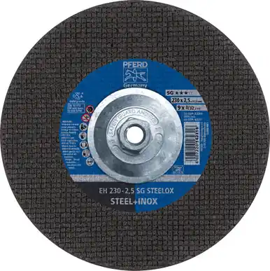 PFERD 63211 - 9" x 1/8" Cut-Off Wheel 5/8-11 Thd. A 24 R SG-INOX - Type 27 (10pk)