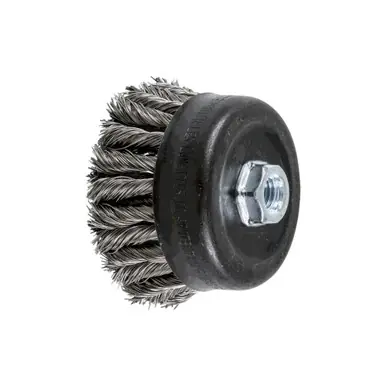 PFERD 82657 4" COMBITWIST Knot Cup Brush, Dbl Row .023 SS Wire, 5/8-11 Thread ext.,
