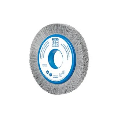 PFERD 83729 8" M-BRAD Composite Whl. Brush, 2" AH Crimped Filament, .022 SiC 320 Grit, 1-1/4" Trim