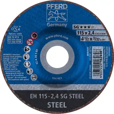 PFERD 63103 - 4-1/2" x 3/32" Cut-Off Wheel, 7/8" AH A 30 S SG - Type 27 (25pk)
