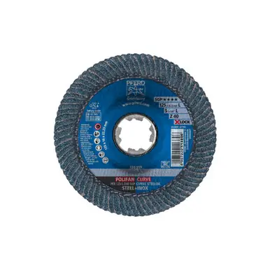 PFERD 67799 5" X-LOCK POLIFAN Flap Disc Z SGP CURVE STEELOX Zirconia 40G Large Radius (10pk)