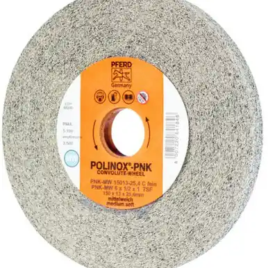 PFERD 48200 6" x 1/2" Convolute Wheel 1" A.H. - SiC Fine (MW) 7SF