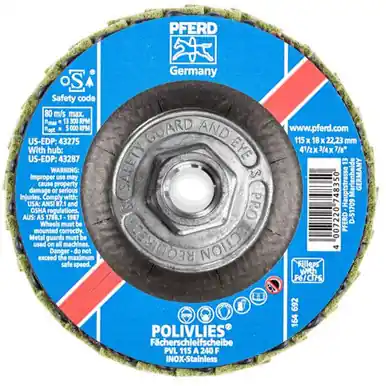PFERD 43287 4-1/2" POLIVLIES Non-Woven Flap Disc 5/8-11 Fine Grade (5pk)