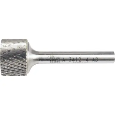PFERD 24132 Carbide Bur, Cylind. Plain End, DBL Cut 3/4" x 1/2" x 1/4" Shank