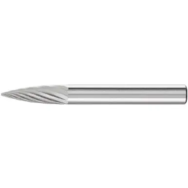 PFERD 24781 Carbide Bur, Tree Shape Pointed, SGL Cut 1/4" x 5/8" x 1/4" Shank
