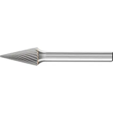 PFERD 25231 Carbide Bur, Cone (Pointed), SGL Cut 3/8" x 3/4" x 1/4" Shank, SM-4