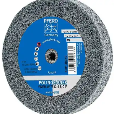 PFERD 48310 3" x 1/2" Unitized Wheel 1/4" A.H., SiC Fine (W) 2SF (5pk)