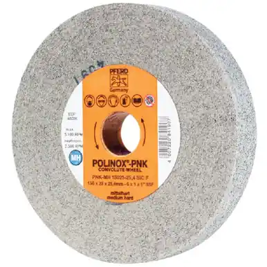 PFERD 48206 6" x 1" Convolute Wheel 1" A.H. - SiC Fine (MH) 8SF